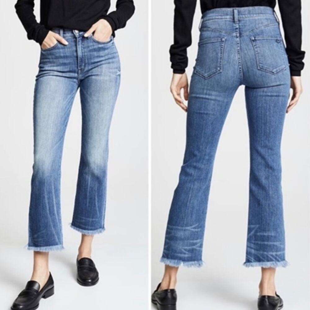 Ayr the Bomb Pop jeans straight ankle stretch raw hem retro  32 short USA